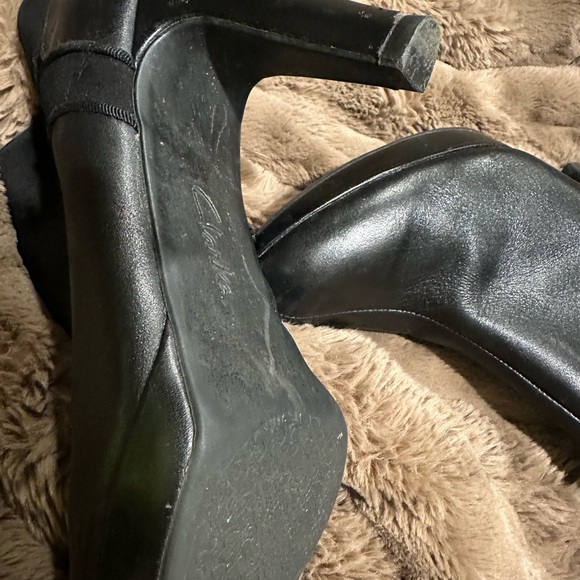 Black suede leather heeled booties by Clarks - Picture 9 of 10